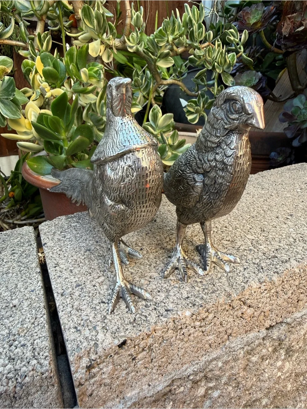 Silver Bird Figurine Decorative Accent - Pets Bird